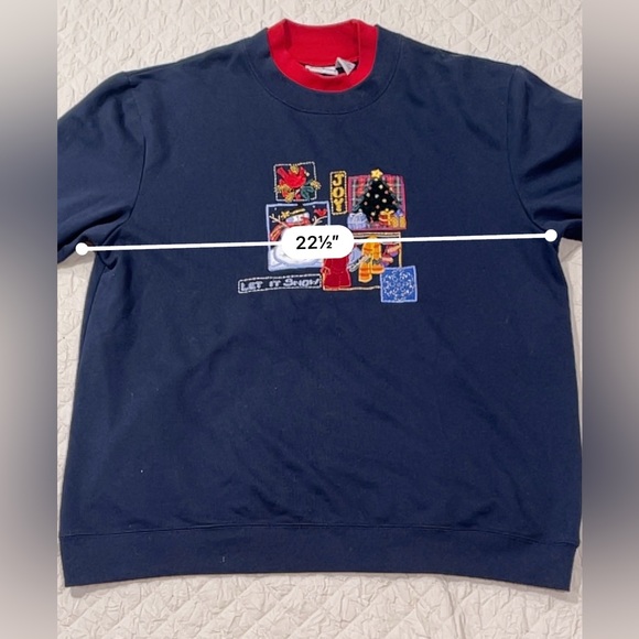 Vintage Bobbie Brooks Christmas Pullover Sweater Let it Snow Joy Size Xlarge - Picture 6 of 8